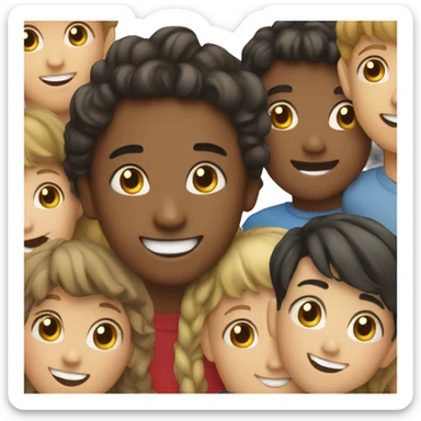 smiling girl with boys sticker