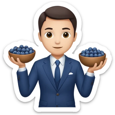blueberries with a person in a suit sticker