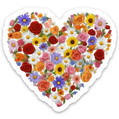 Heart with flowers sticker