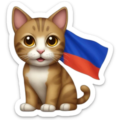 Cat with Armenian flag sticker