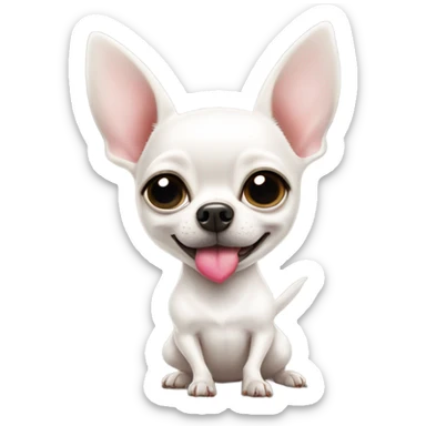 White Chihuahua blowing a kiss heart sticker