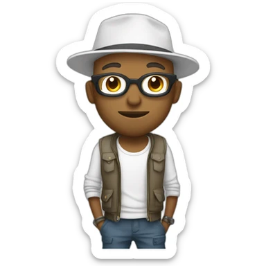 rappeur cagouler de couleur de peau blanche sticker