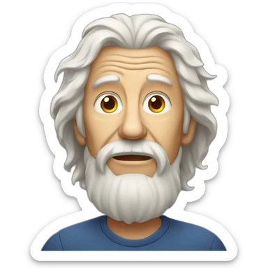 old man with tousled hair sticker