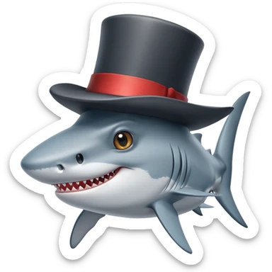 silindir şapkalı köpekbalığı sticker