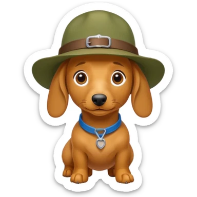 yellow daushund dog hiking ranger  sticker