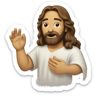 jesus hand cupping ear sticker