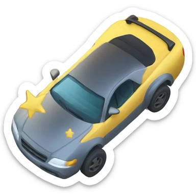 Auto dorado con estrellas sticker
