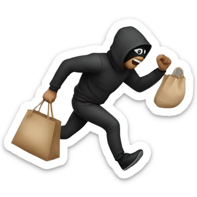 Thief running with bag  sticker