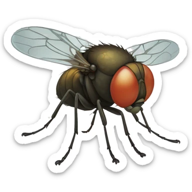 Fly lays eggs sticker