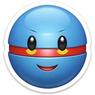 A blue Pokéball with highlights, emoji style, variation 3 sticker