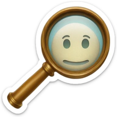 magnifying glass hovering over cloth sticker