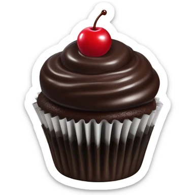 Chocolate covered cherry cupcake  sticker