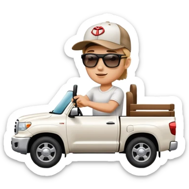 White Toyota tundra truck and somebody is driving to the beach sticker