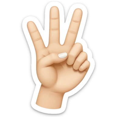 “Emoji-style hand making the letter ‘C’, with the index finger slightly curved. Clean, simple design, smooth shapes, neutral skin tone. White or transparent background, high resolution.” sticker