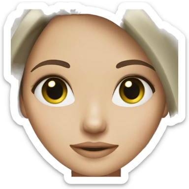 Brunette white girl with green eyes and medium length straight-ish hair sticker