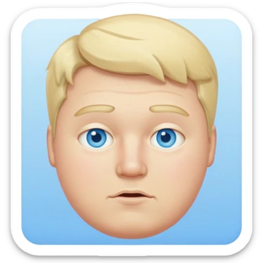 blonde white pale guy with blue eyes and acne and fat sticker