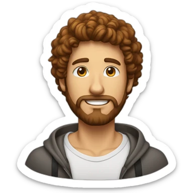 Étudiant cheveux brun avec une barbe rousse sticker