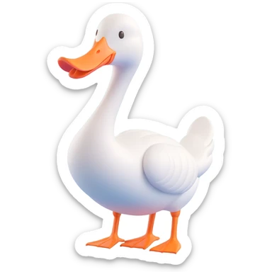 3D cartoon style goose, different pose sticker