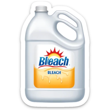 Gallon of bleach sticker
