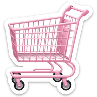 light pink shopping cart sticker