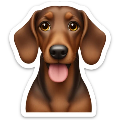 Dackel in Braun mit helleren Ohren sticker