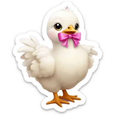 Baby chicken with pink bow sticker
