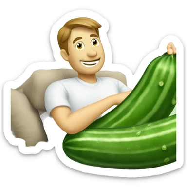 smiley relaxing waring cucumbers sticker