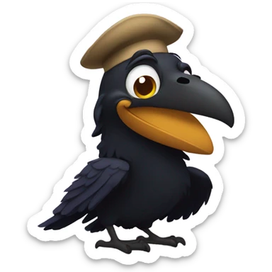 Raven saying thank you sticker