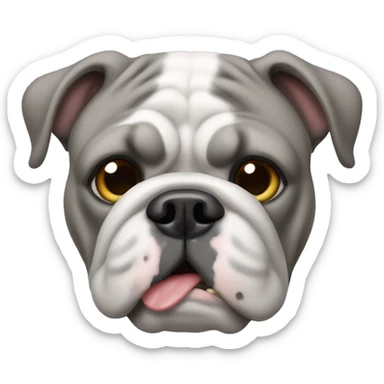 Gray English bulldog sticker