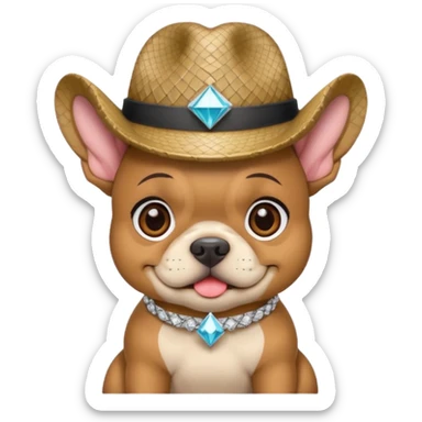 Frenchie with diamondback hat sticker