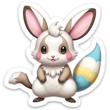 Tropical Exotic Minccino-Pachirisu-Emolga-fusion  sticker