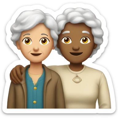 A grandmother with her boy sticker