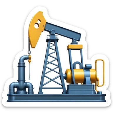 oil pumping station steel shiny sticker