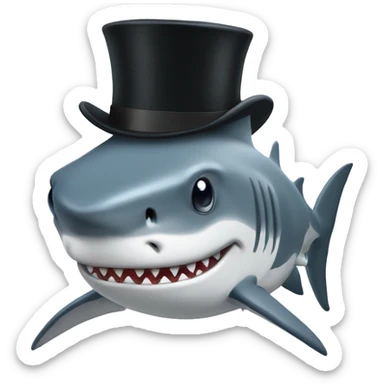Shark with a top hat sticker