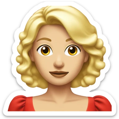 blonde woman in red cocktail dress sticker