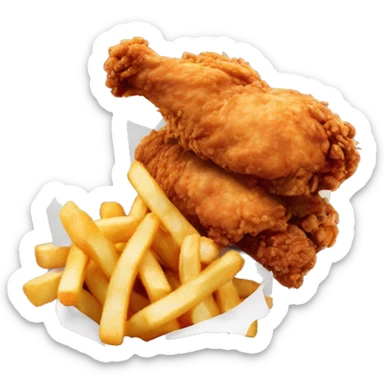 fried chicken with mcdonald’s fries sticker