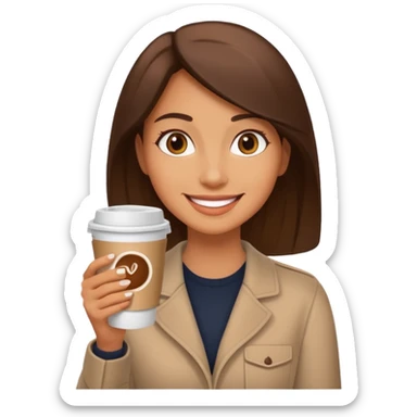 woman, hold a take away cup of coffee sticker