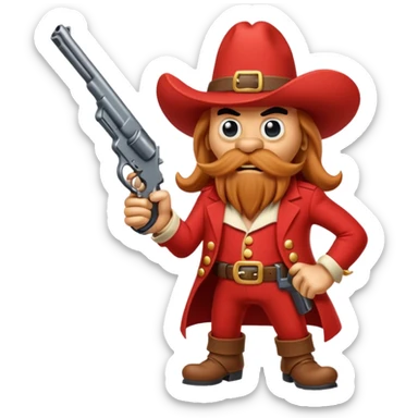 yosemite sam character cartoon with his gun sticker