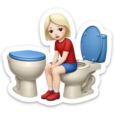 sitting on the toilet in pain sticker