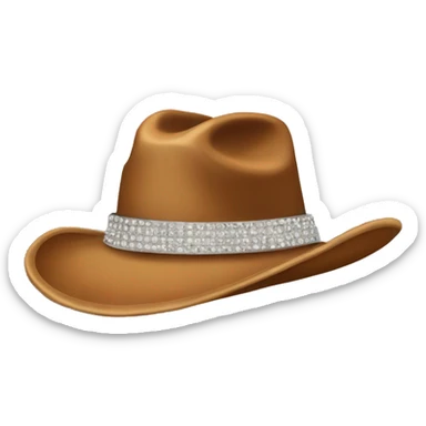 Female brown cowboy hat with rhinestones sticker