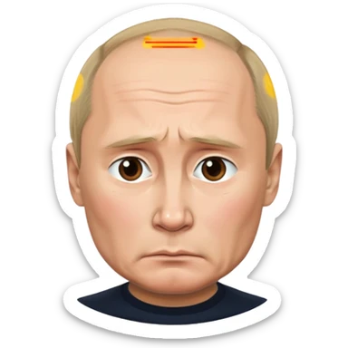 sad face of putin sticker