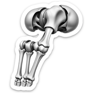 x-ray of knee joint, medical scan showing knee bones sticker