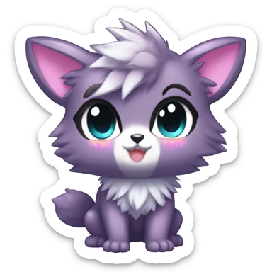  High quality Cute Cool Kawaii edgy Pretty Chibi Fur-Sona Shiny Colorful Sparkly Fakemon Full Body sticker