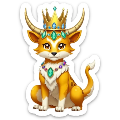 colorful anthro horned Royal vernid fursona Fakemon sticker
