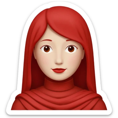 Red French frize emoji: NO FACE sticker