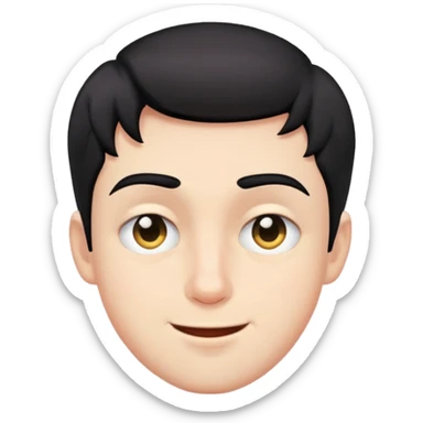 Short black haired male winking, young man with short black hair winking one eye sticker