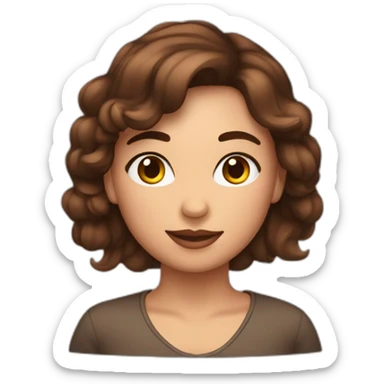 femme  cheveux brune couleur de peau métisse avec les cœurs dans les yeux sticker