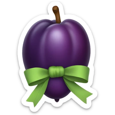 Plum with a bow sticker