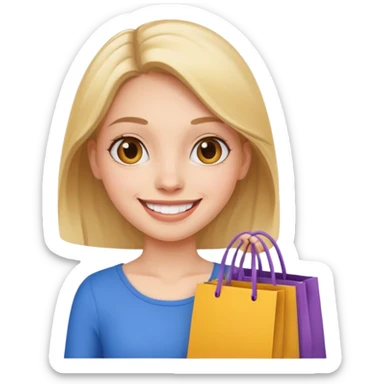 Girl shopping sticker