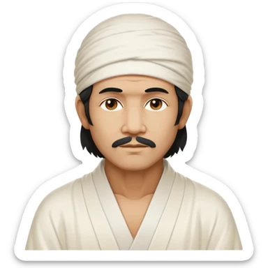 Sai Baba's face subtly blended within the silhouette of a man sticker